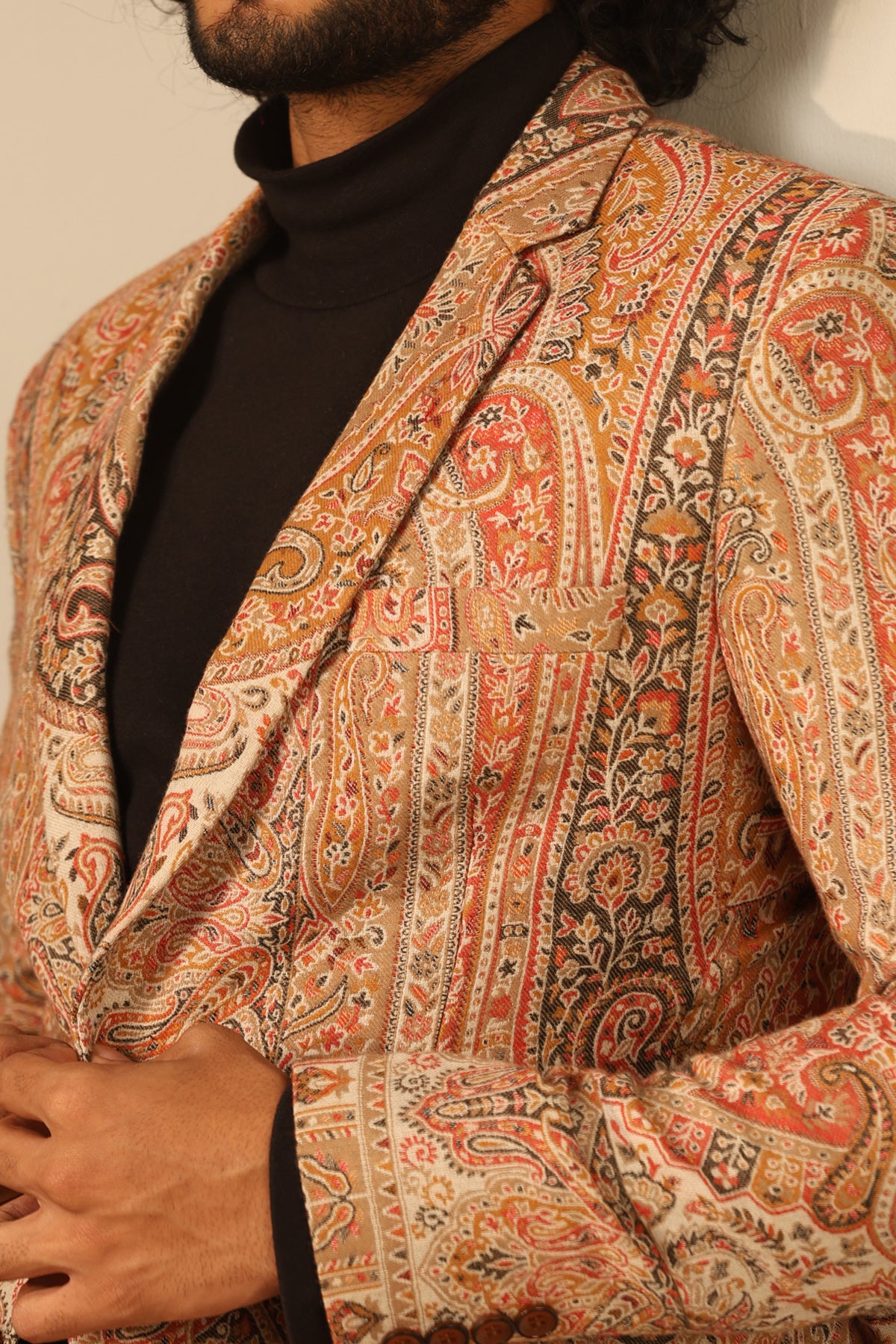 -  Aarav Fine Wool Silk Full Jacket