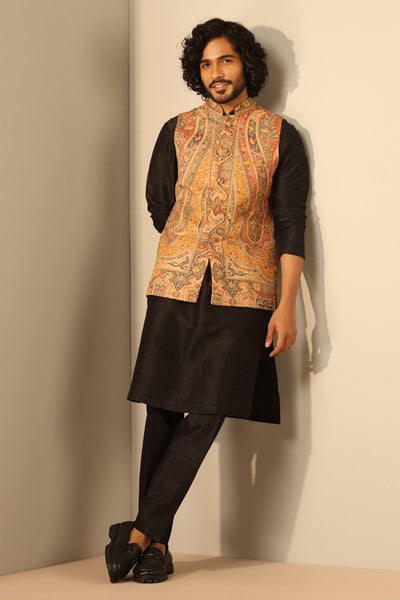 -  Aryan Fine Wool Silk Waist Coat