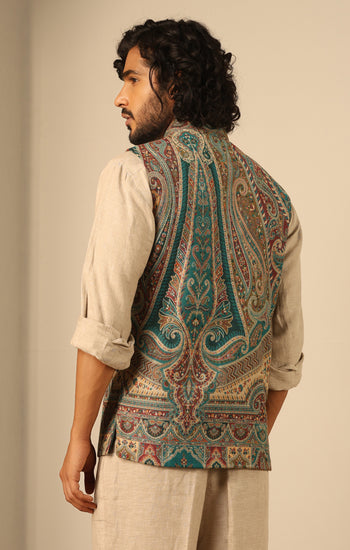 Yuvan Fine Wool Silk Men's Waist Coat/Bandi