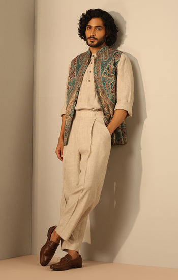 Yuvan Fine Wool Silk Men's Waist Coat/Bandi