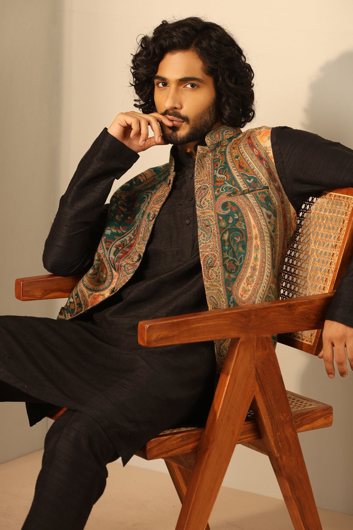 -  Amav Fine Wool Silk Waist Coat