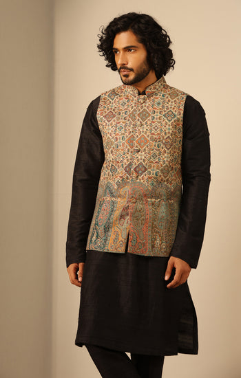 Viraj Fine Wool Silk Mens' Waist Coat/Bandi