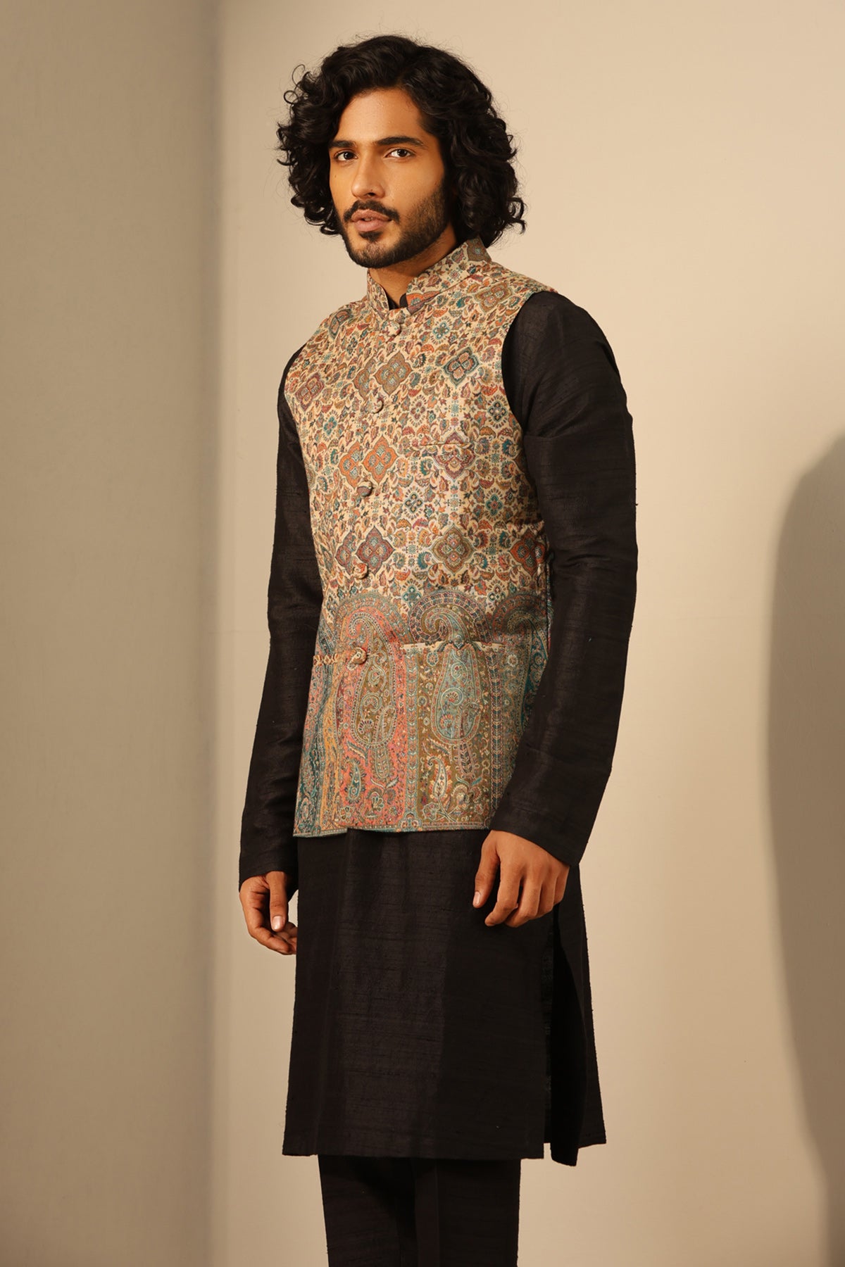 -  Viraj Fine Wool Silk Waist Coat