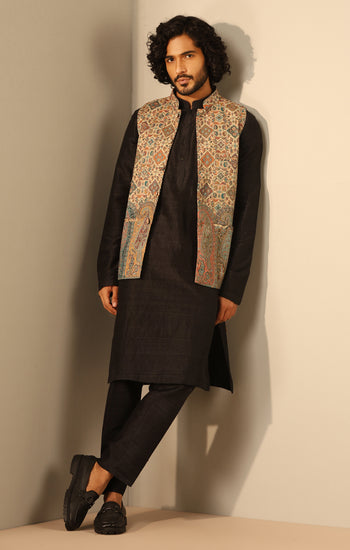 Viraj Fine Wool Silk Mens' Waist Coat/Bandi