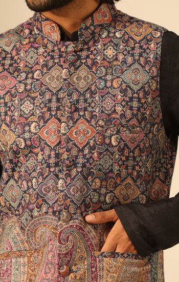 Ishaan Fine Wool Silk Mens' Waist Coat/Bandi