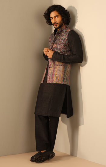 Ishaan Fine Wool Silk Mens' Waist Coat/Bandi