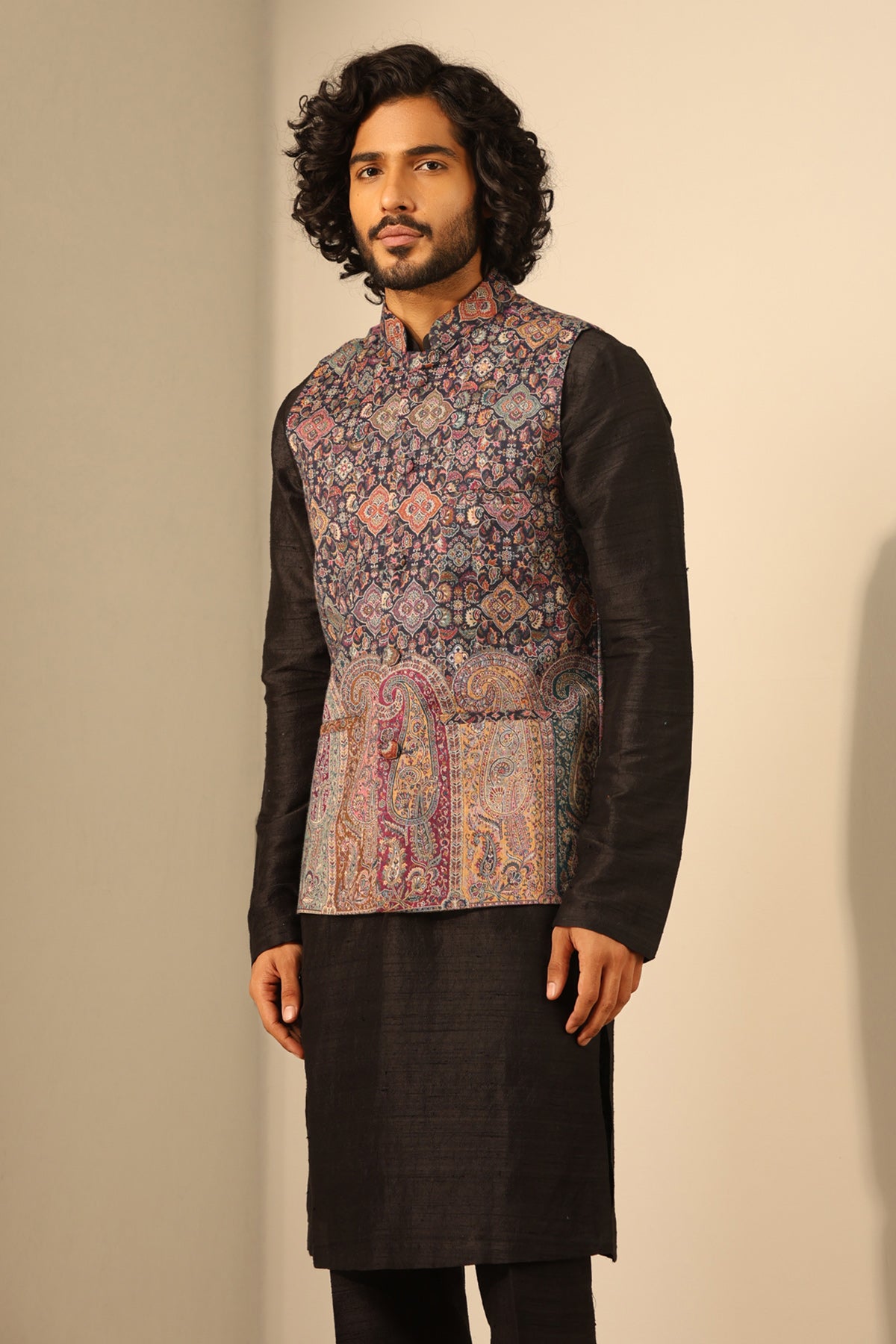 Ishaan Fine Wool Silk Waist Coat