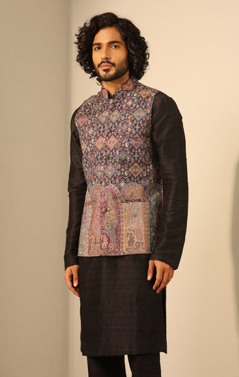 Ishaan Fine Wool Silk Mens' Waist Coat/Bandi