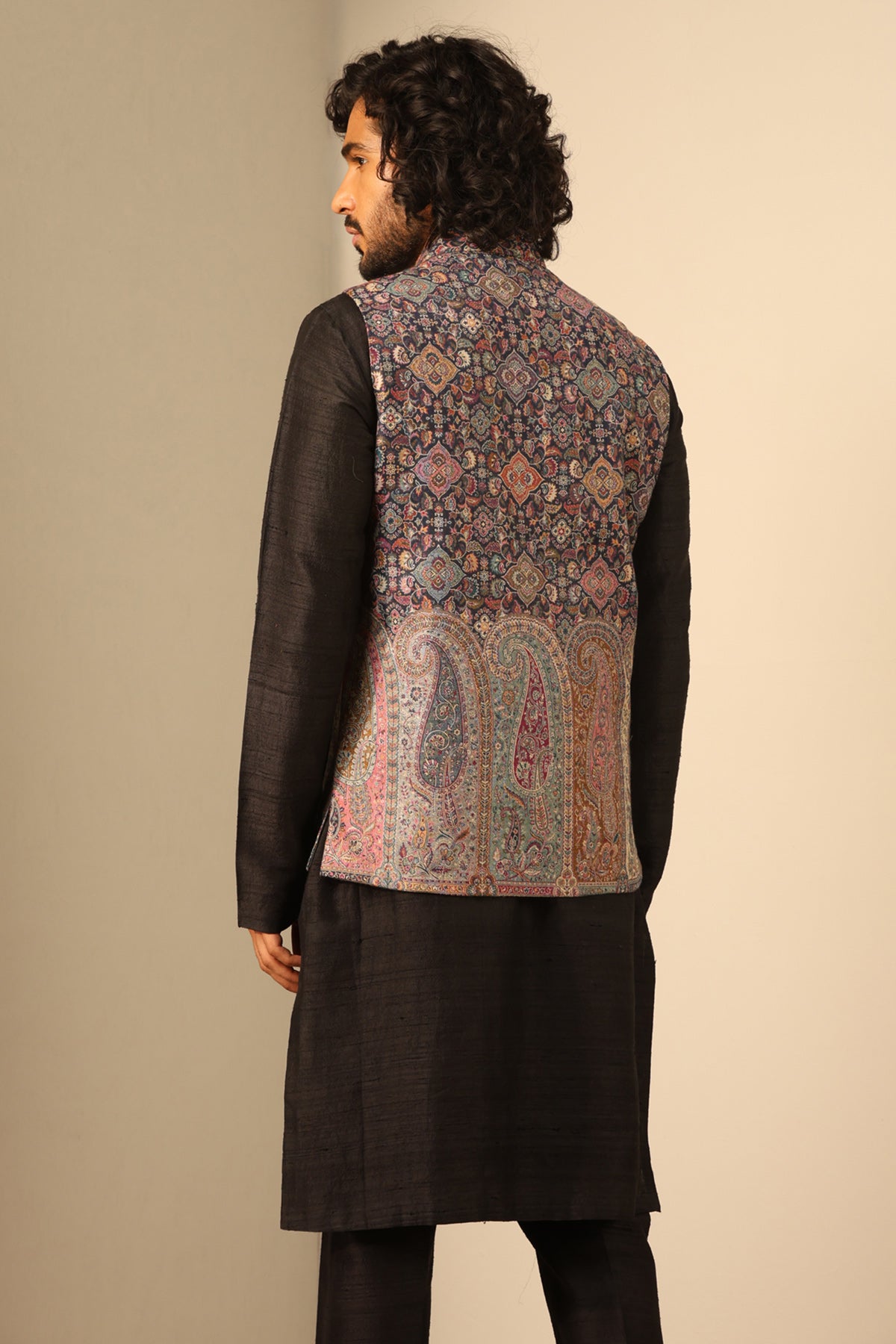 -  Ishaan Fine Wool Silk Waist Coat