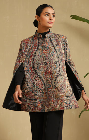 Jazz Fine Wool Silk Cape