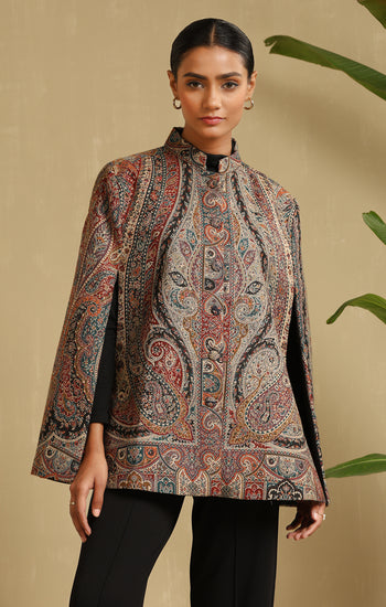 Jazz Fine Wool Silk Cape