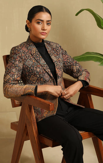 Raji Fine Wool Silk Blazer for Women
