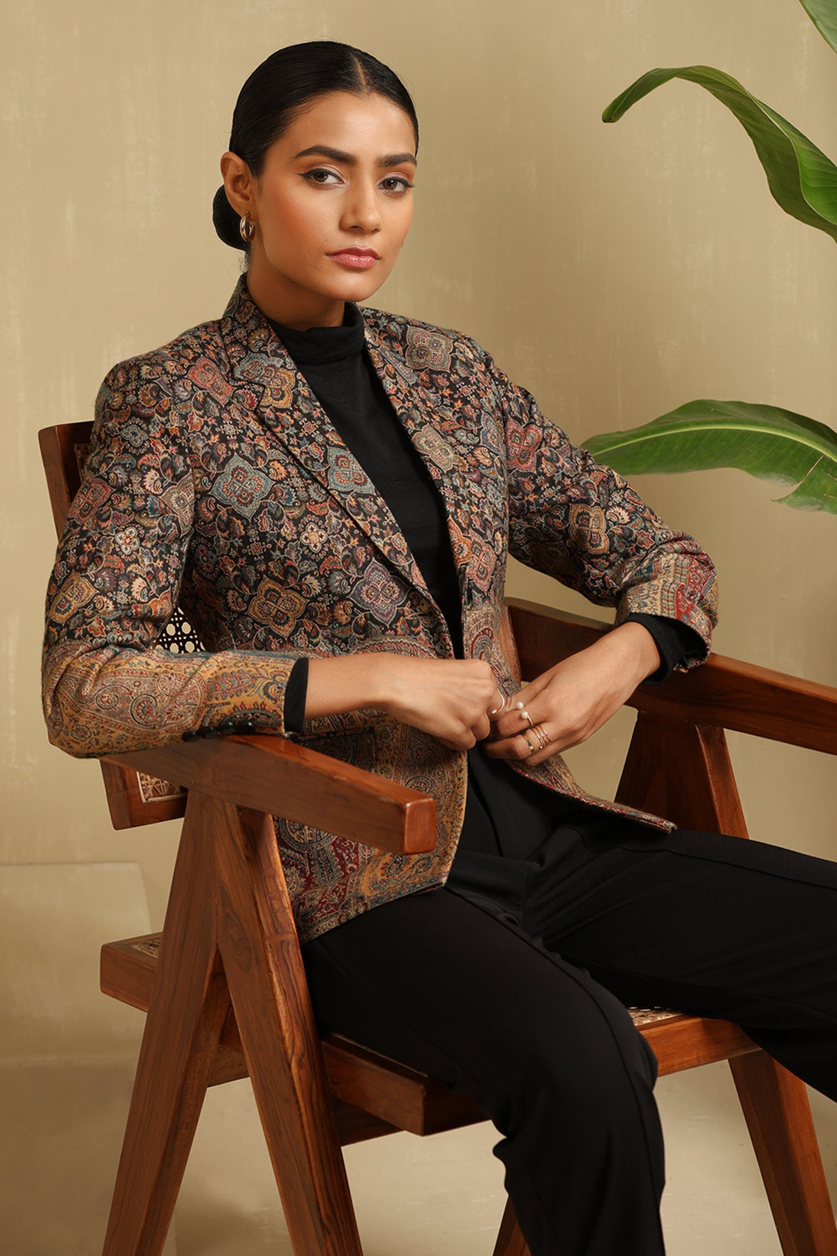 -  Raji Fine Wool Silk Full Jacket