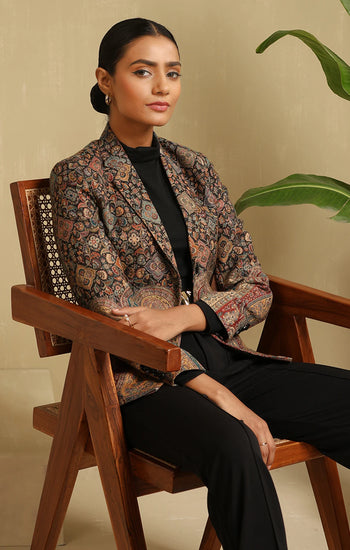 Raji Fine Wool Silk Blazer for Women