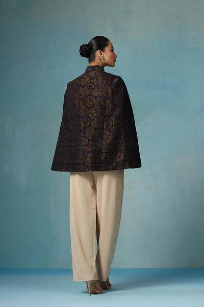 -  Ais Fine Wool Silk with Zari Cape