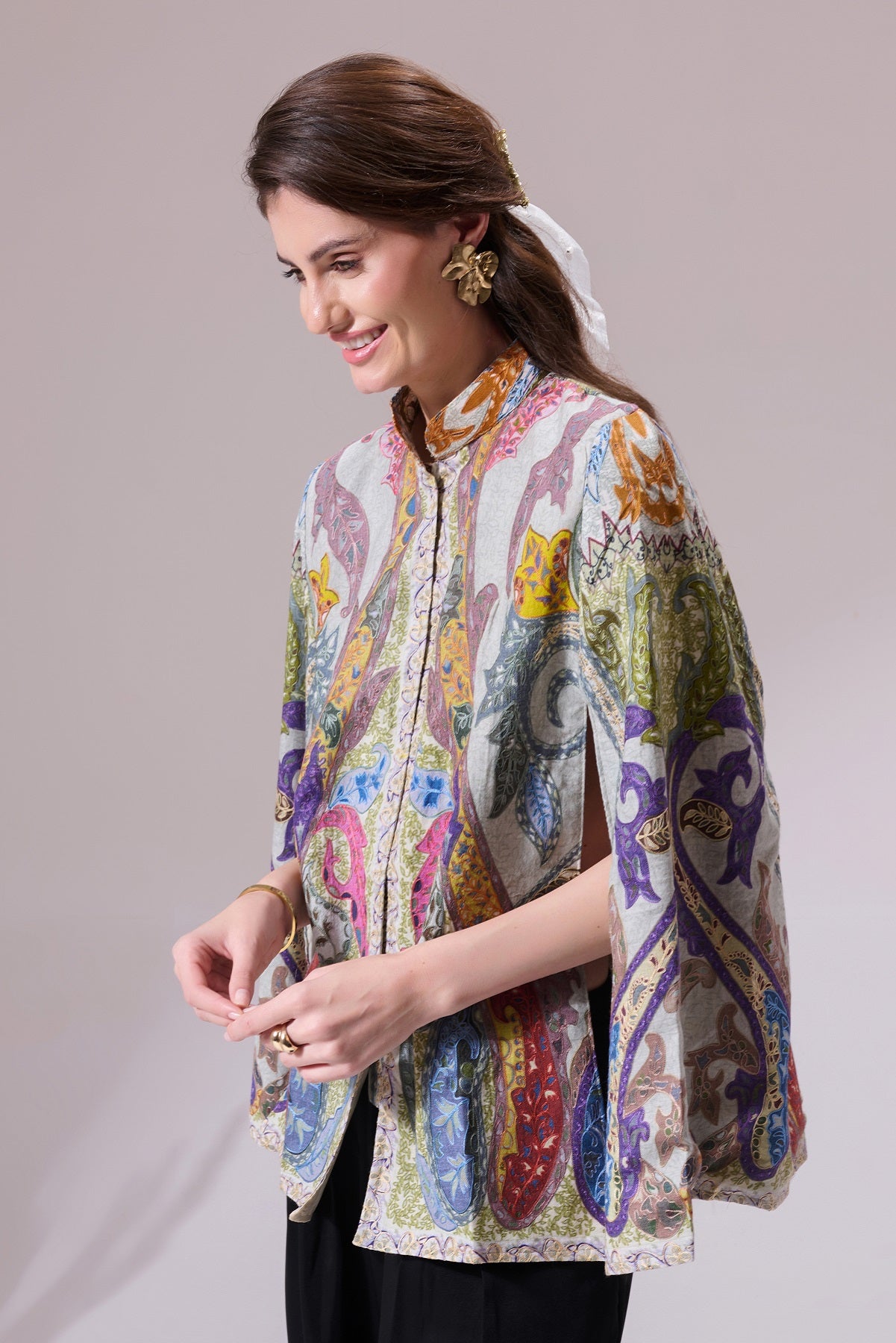 -  Tanya Pashmina Blended Cape