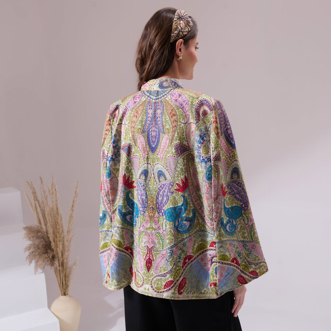 Tapasi Pashmina Blended Embroidery Cape