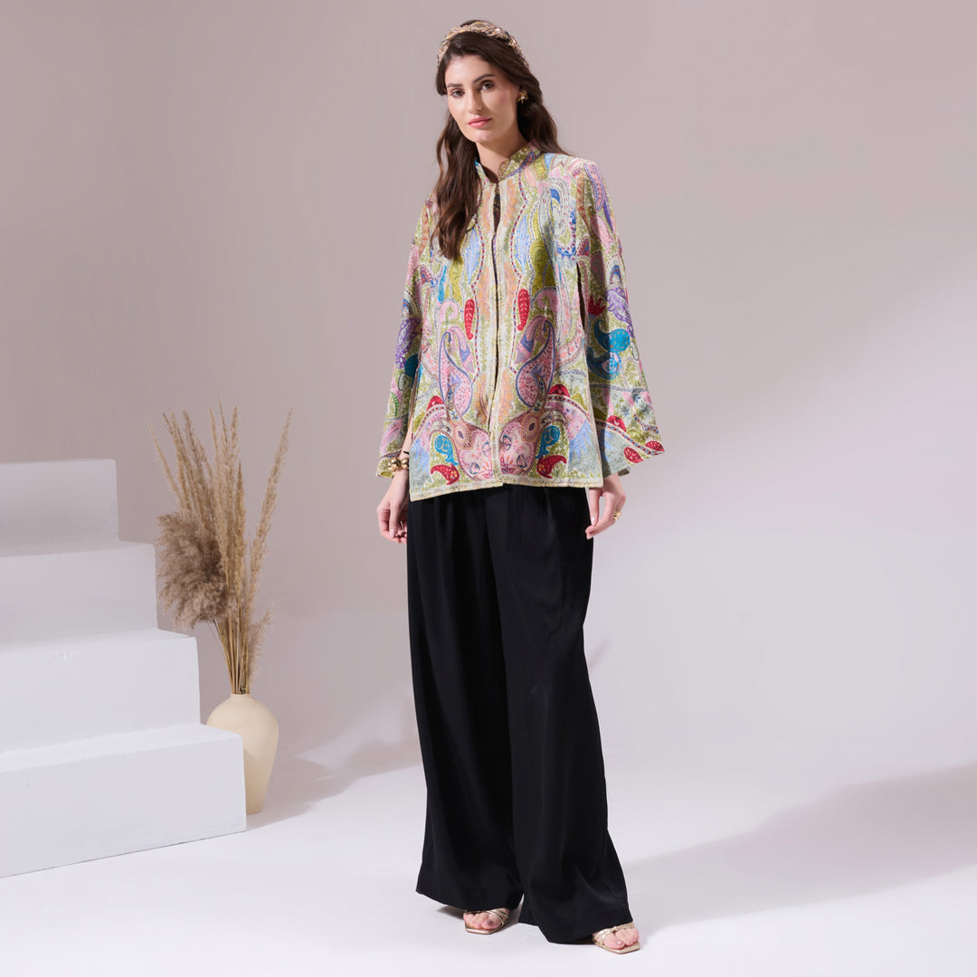 Tapasi Pashmina Blended Embroidery Cape