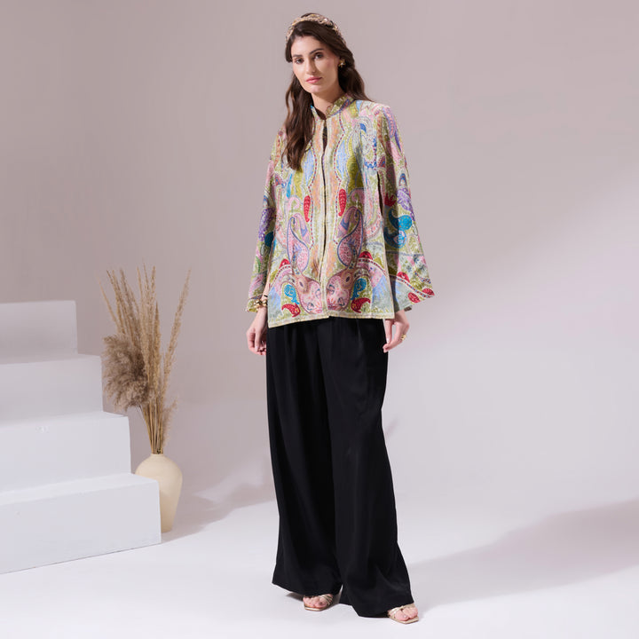 Tapasi Pashmina Blended Embroidery Cape