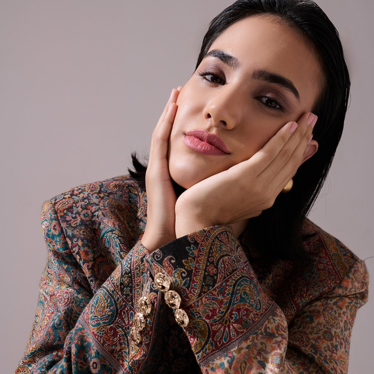 -  Tashi Fine Wool Silk Blazer