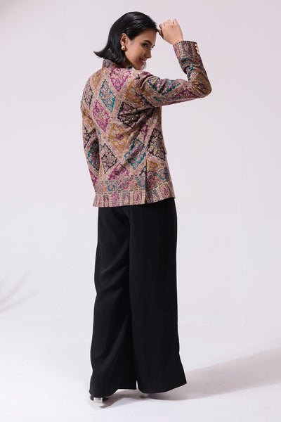 -  Teertha Fine Wool Silk Blazer