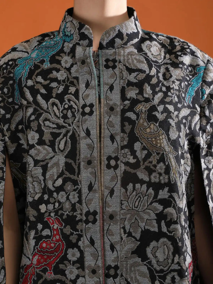 Ravya Fine Wool Silk Kani Blend Cape