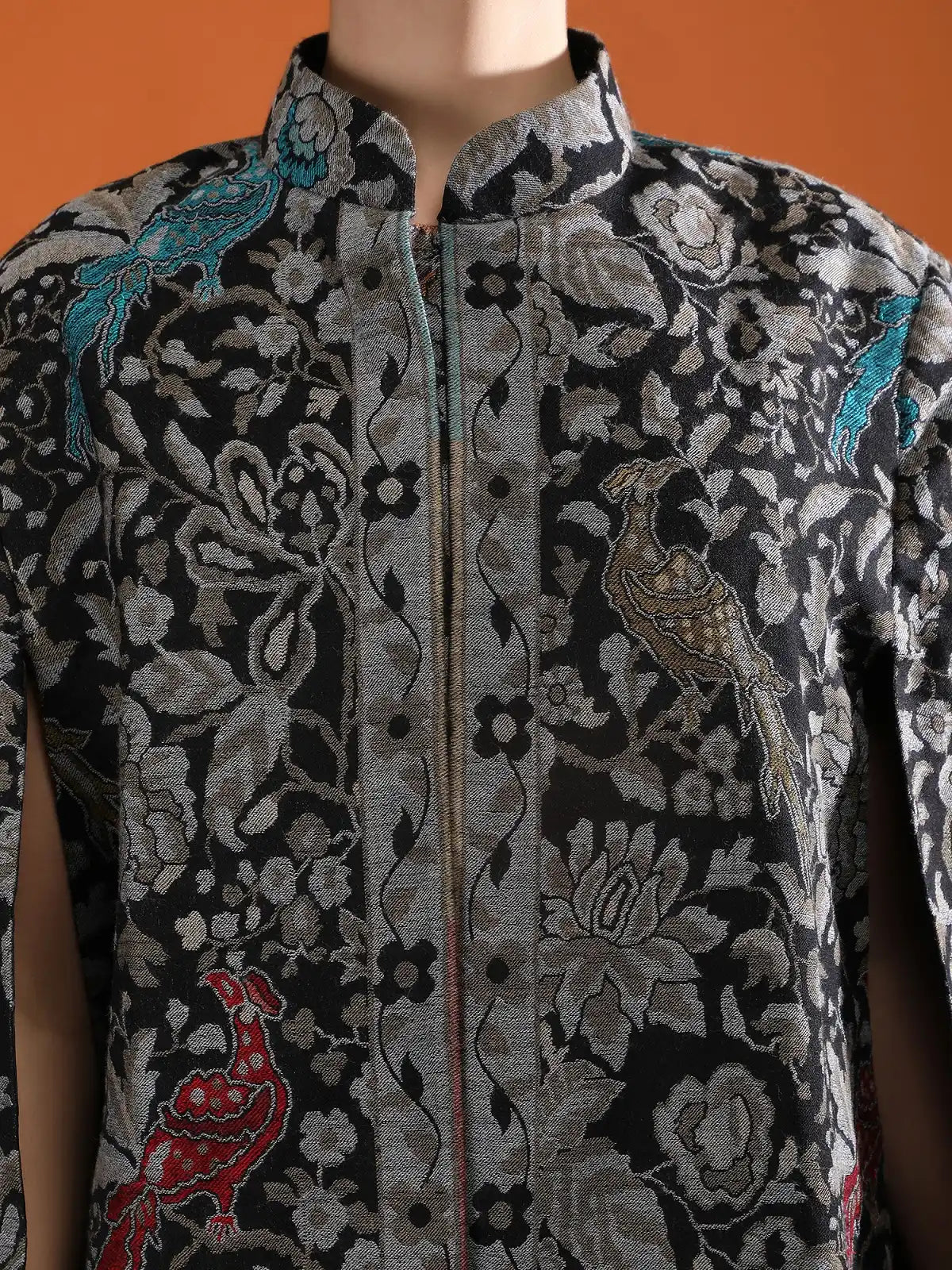 Ravya Fine Wool Silk Kani Blend Cape