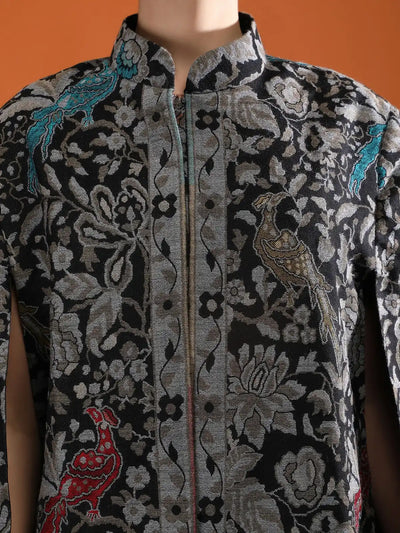 Ravya Fine Wool Silk Kani Blend Cape