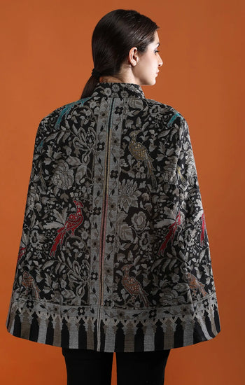 Ravya Fine Wool Silk Kani Blend Cape