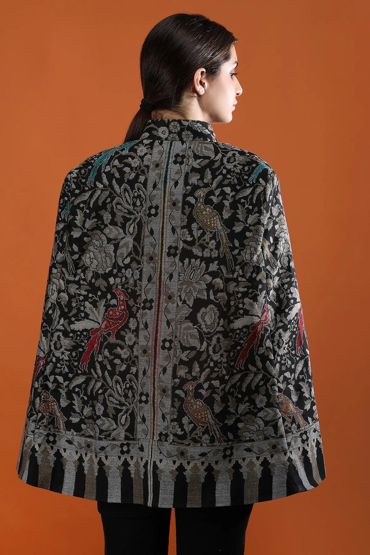 Ravya Fine Wool Silk Kani Blend Cape