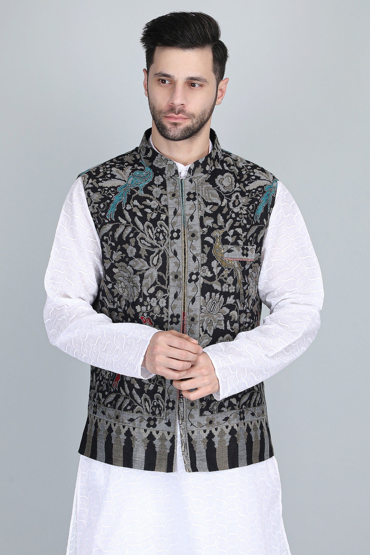 -  NEEV FINE WOOL SILK KANI JACKET