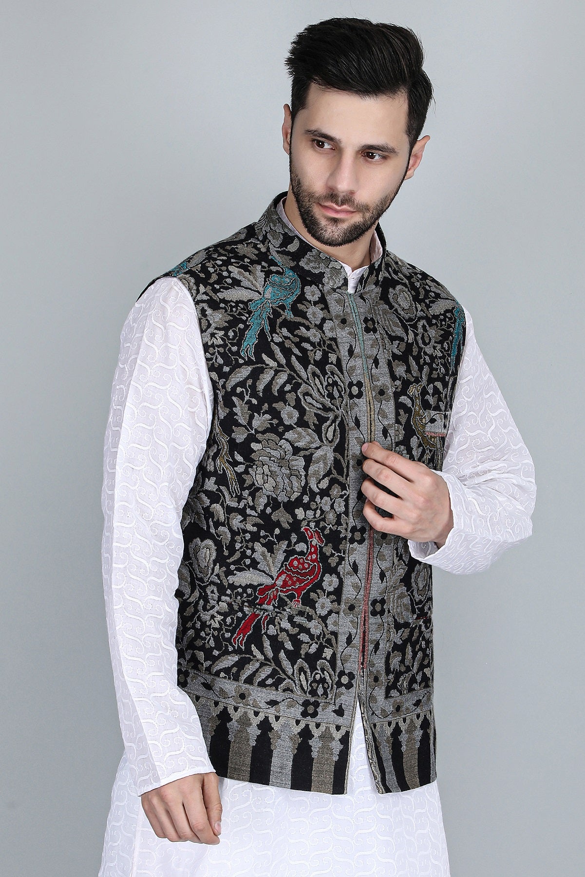 -  NEEV FINE WOOL SILK KANI JACKET