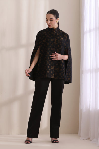 Dusala Cashmere Fine Wool Silk with Zari Cape