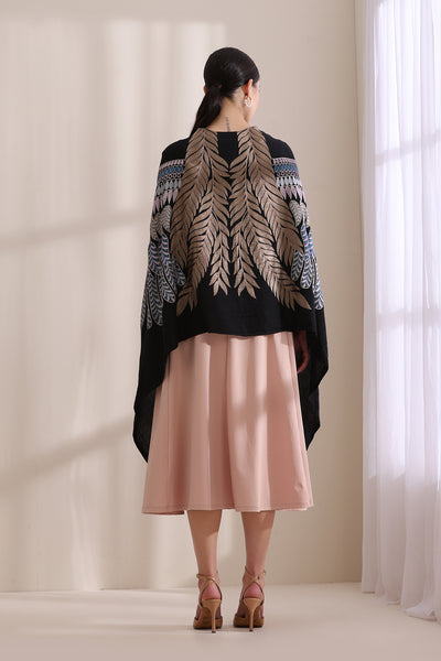 Birdie Feather Embroidered Cape