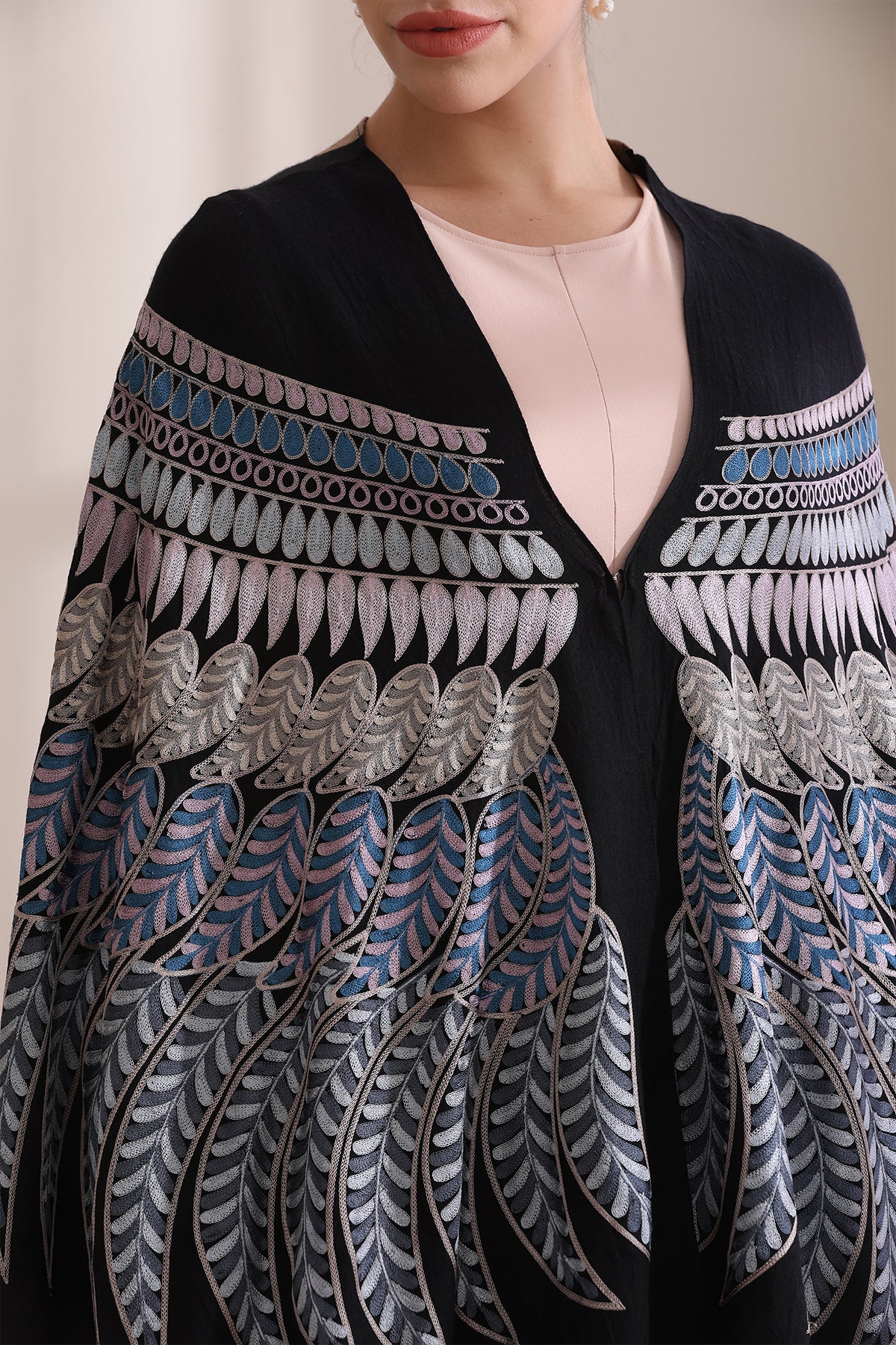 Birdie Feather Embroidered Cape