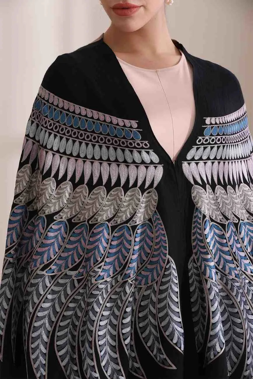 Birdie Feather Embroidered Cape