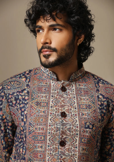 Heritage Mosaic pashmina blend Jacket/Bandhgala