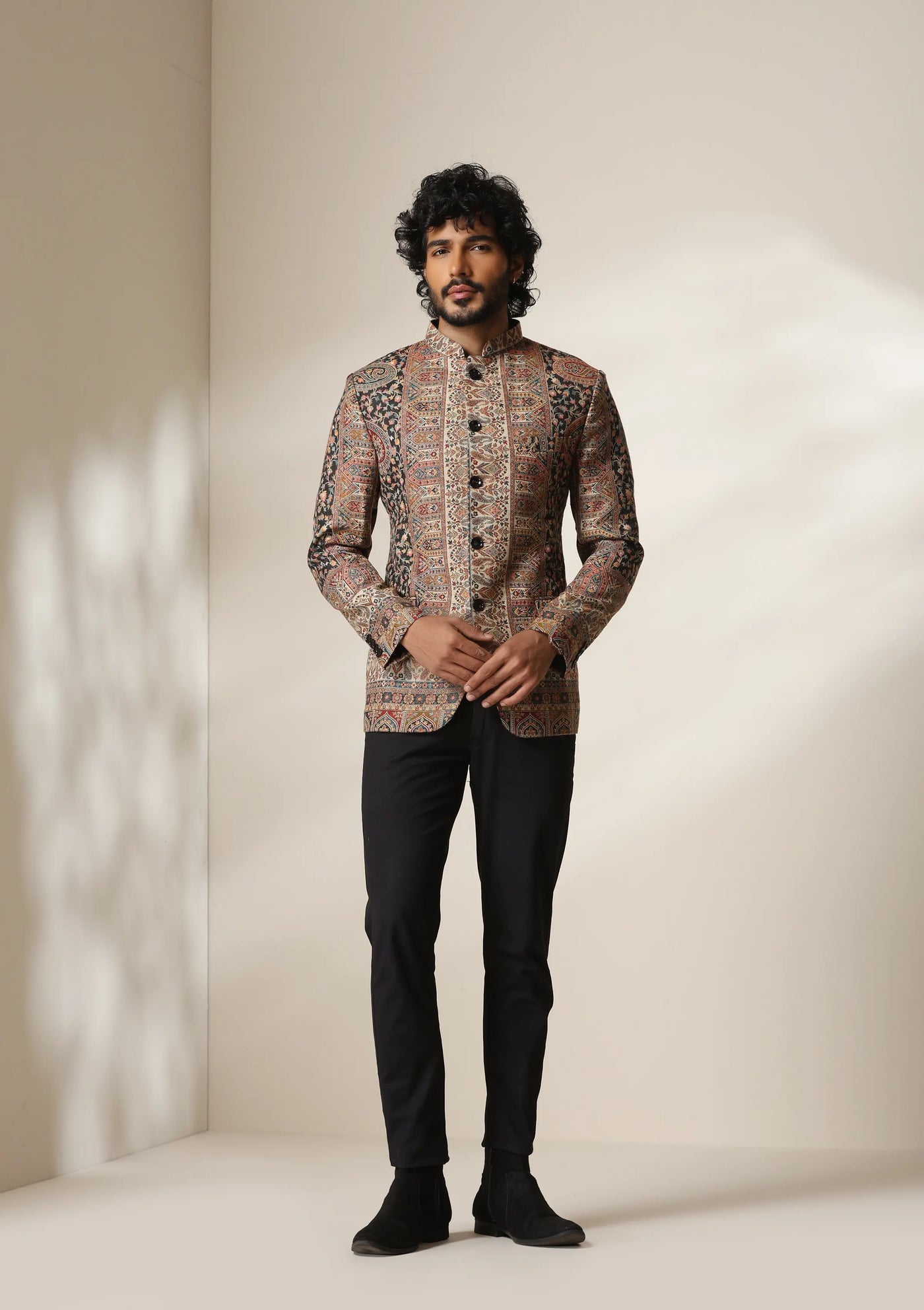 Regal Mosaic pashmina blend Jacket/Bandhgala