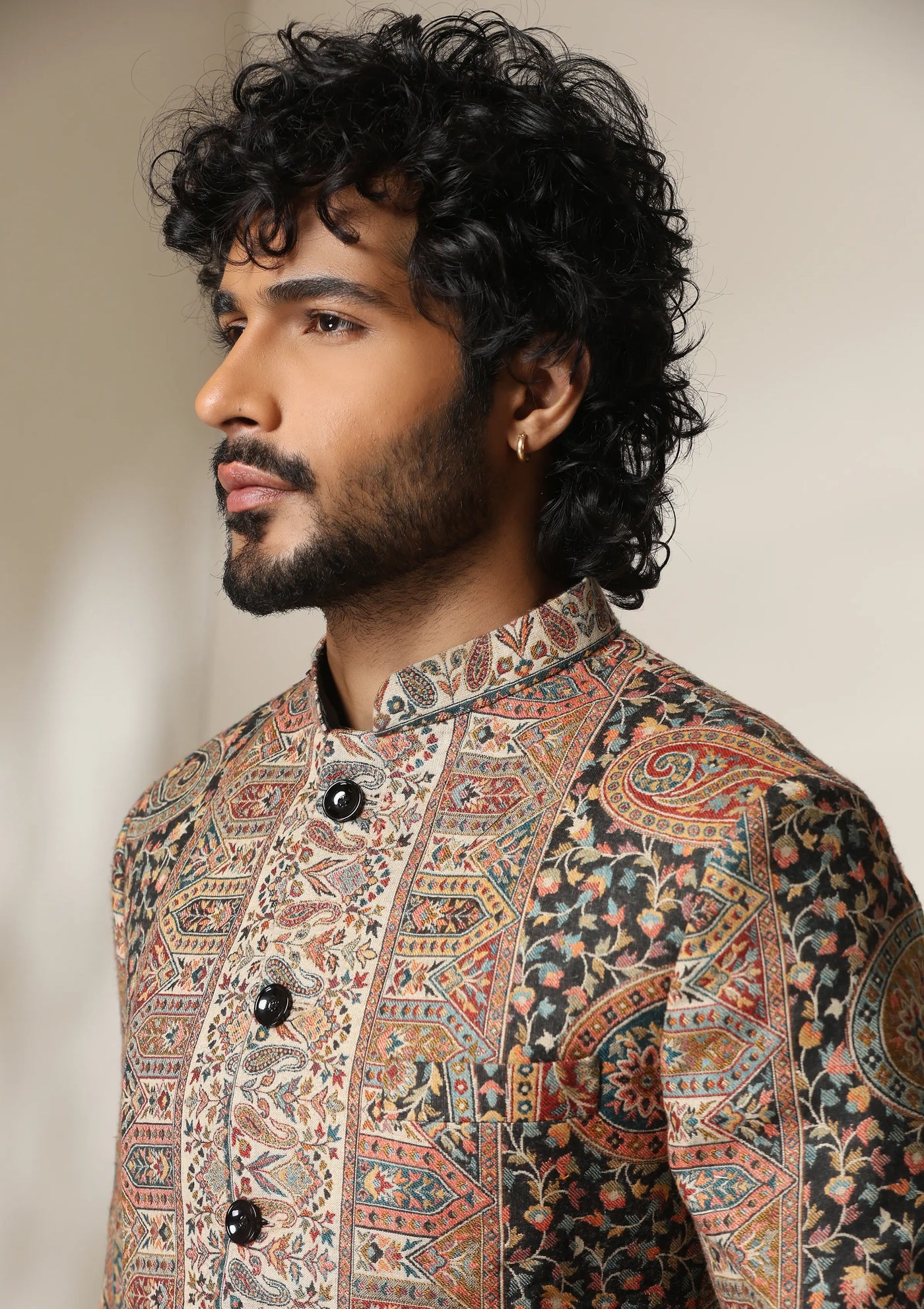 Regal Mosaic pashmina blend Jacket/Bandhgala