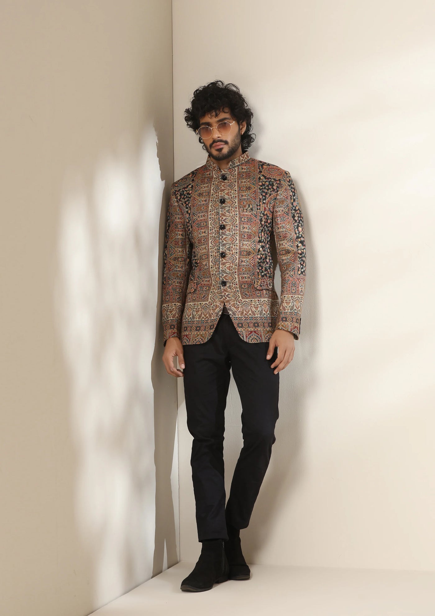 Regal Mosaic pashmina blend Jacket/Bandhgala