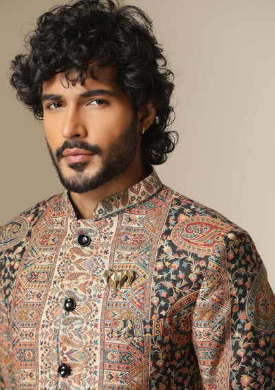 Regal Mosaic pashmina blend Jacket/Bandhgala