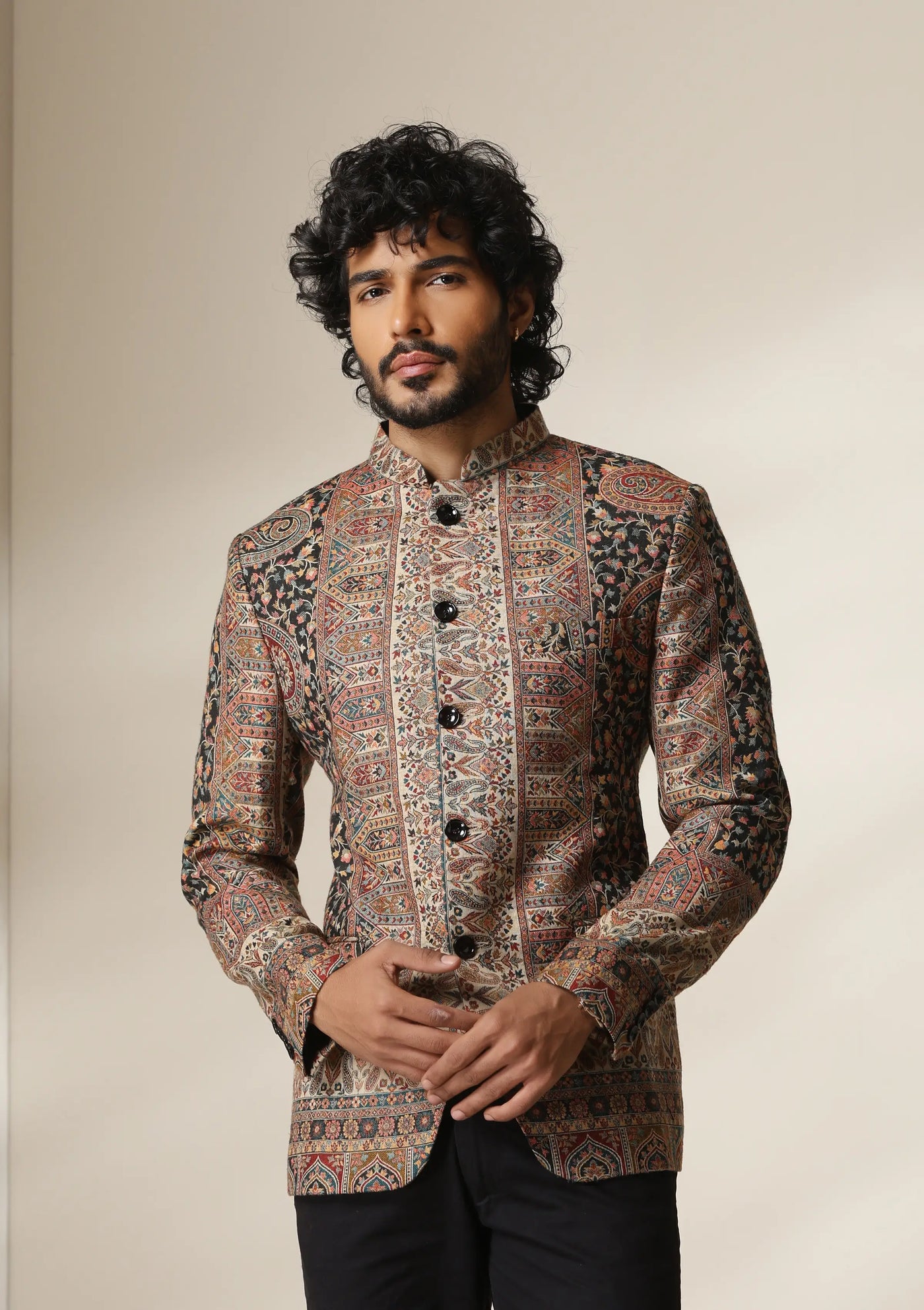 Regal Mosaic pashmina blend Jacket/Bandhgala