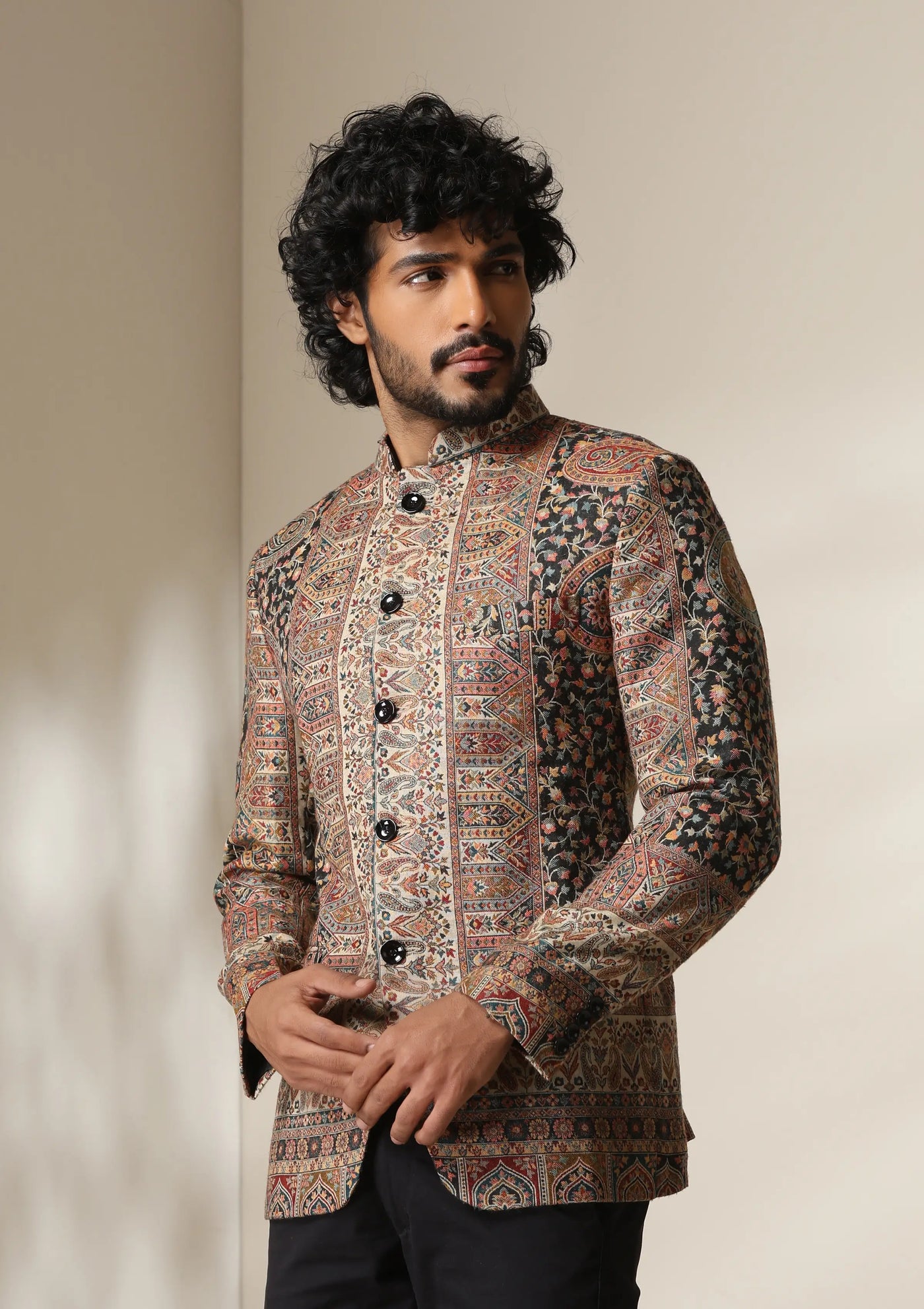 Regal Mosaic pashmina blend Jacket/Bandhgala