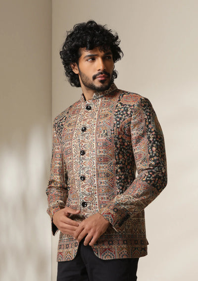 Regal Mosaic pashmina blend Jacket/Bandhgala