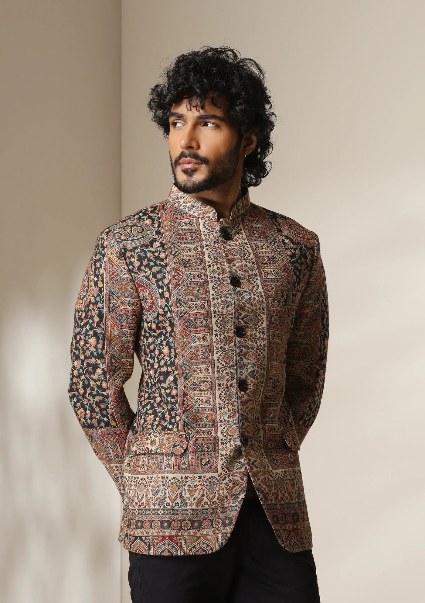 Regal Mosaic pashmina blend Jacket/Bandhgala