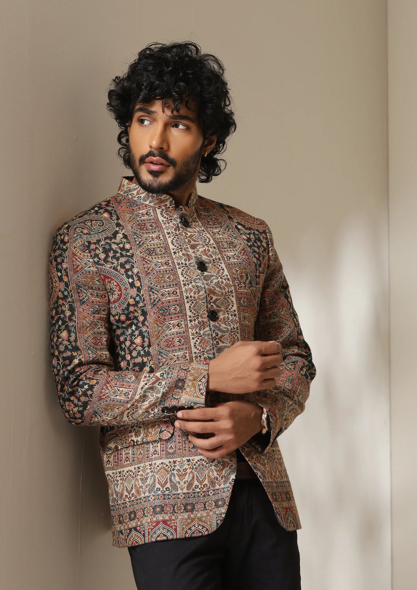 Regal Mosaic pashmina blend Jacket/Bandhgala