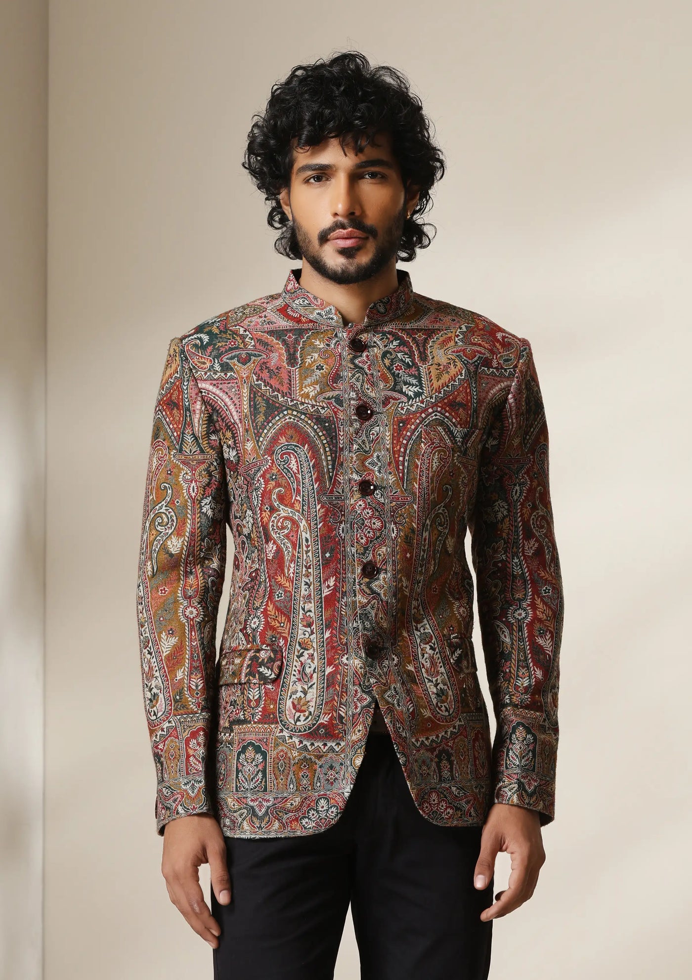 Persian Paisley pashmina blend Jacket/Bandhgala