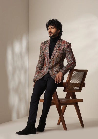 Dusala Regal Rust pashmina blend Blazer/coat