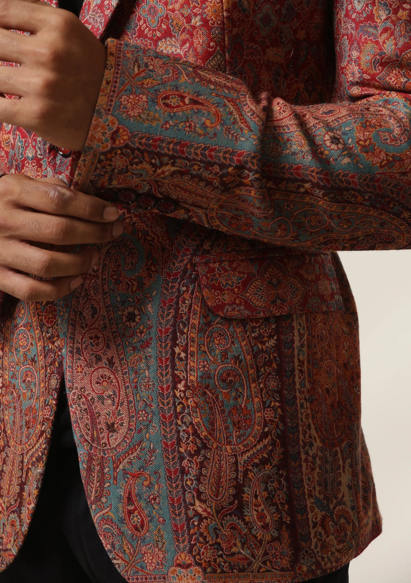 Dusala Crimson Majesty pashmina blend Blazer/coat