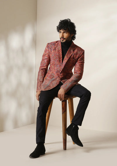 Dusala Crimson Majesty pashmina blend Blazer/coat